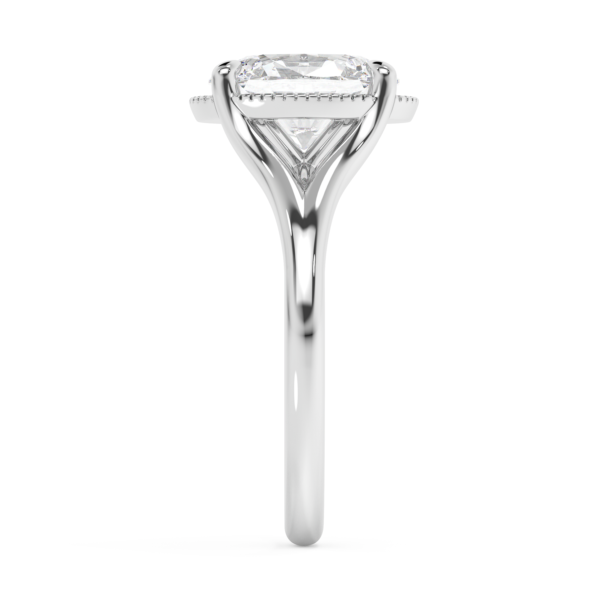 Emerald Solitaire Lab Grown Diamond Engagement Ring
