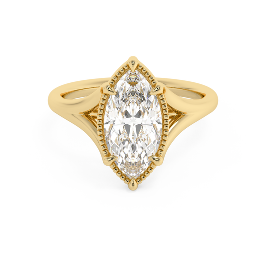 Emerald Solitaire Lab Grown Diamond Engagement Ring