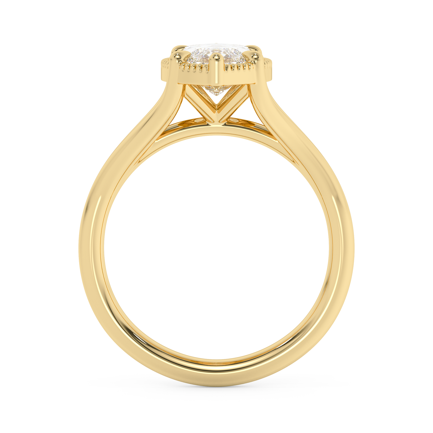 Emerald Solitaire Lab Grown Diamond Engagement Ring