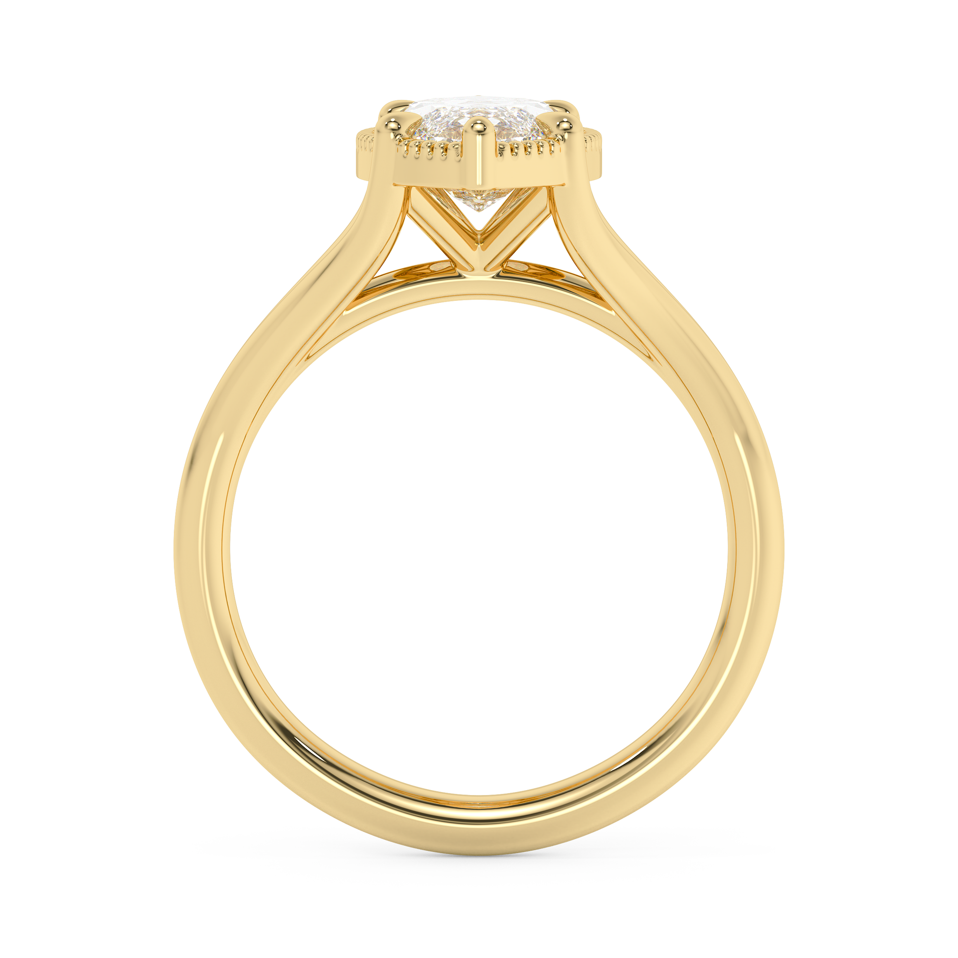 Emerald Solitaire Lab Grown Diamond Engagement Ring