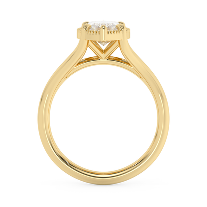 Emerald Solitaire Lab Grown Diamond Engagement Ring