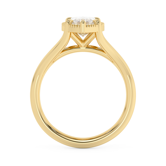 Emerald Solitaire Lab Grown Diamond Engagement Ring