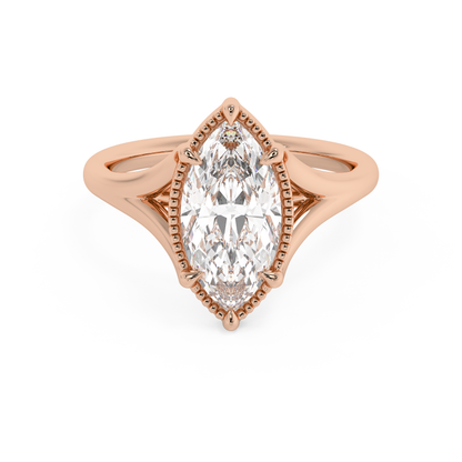 Emerald Solitaire Lab Grown Diamond Engagement Ring