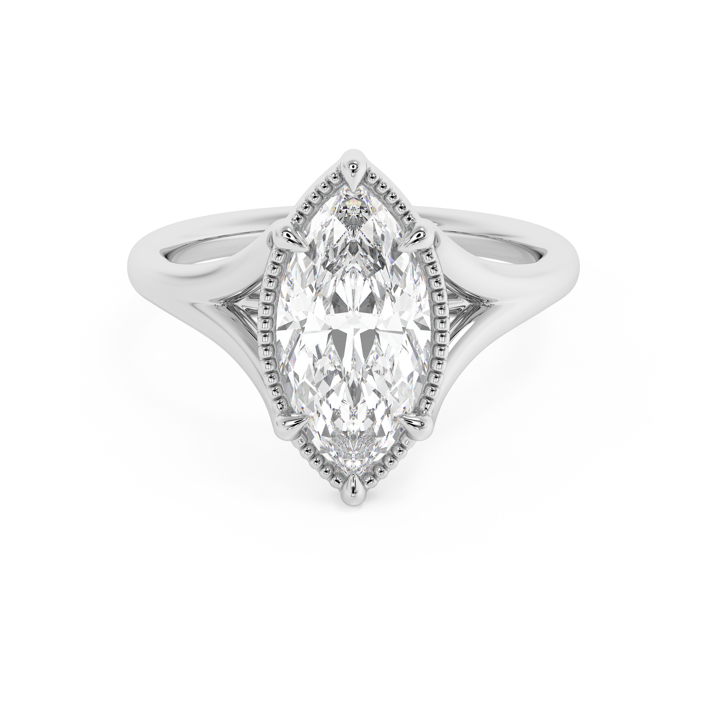 Emerald Solitaire Lab Grown Diamond Engagement Ring