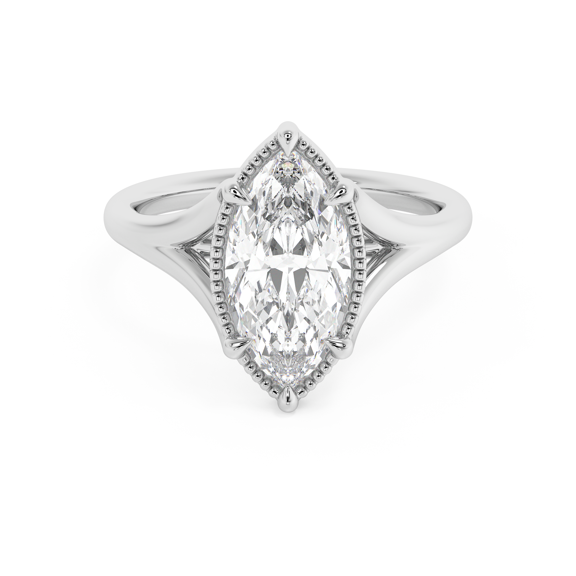 Emerald Solitaire Lab Grown Diamond Engagement Ring