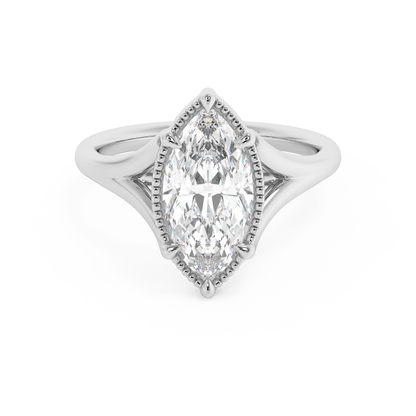 Emerald Solitaire Lab Grown Diamond Engagement Ring