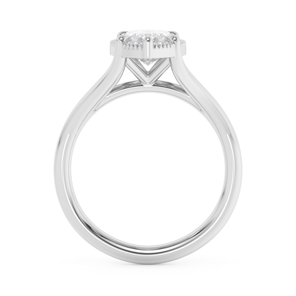 Emerald Solitaire Lab Grown Diamond Engagement Ring