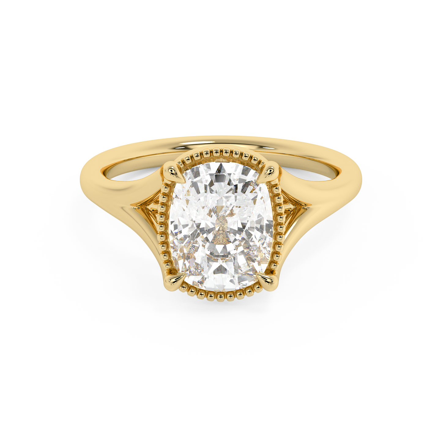 Emerald Solitaire Lab Grown Diamond Engagement Ring