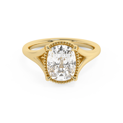 Emerald Solitaire Lab Grown Diamond Engagement Ring