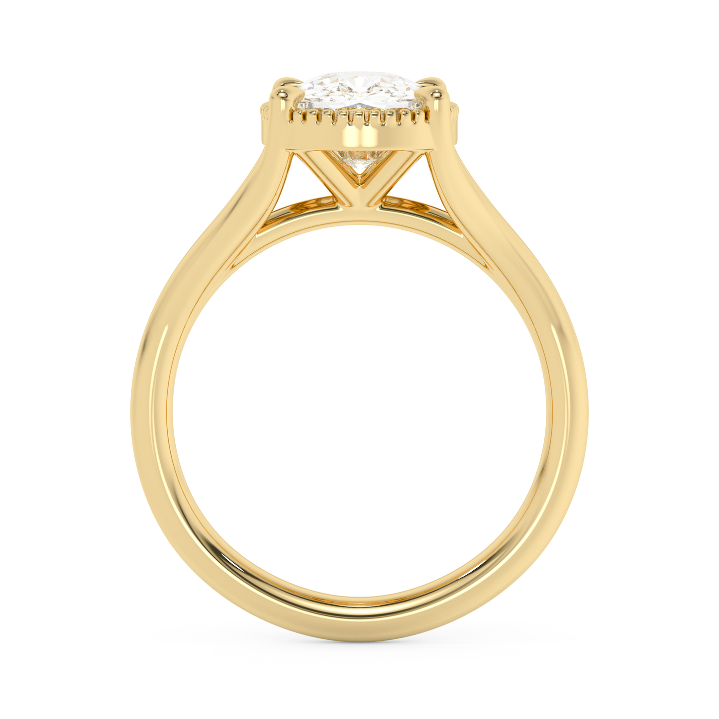 Emerald Solitaire Lab Grown Diamond Engagement Ring