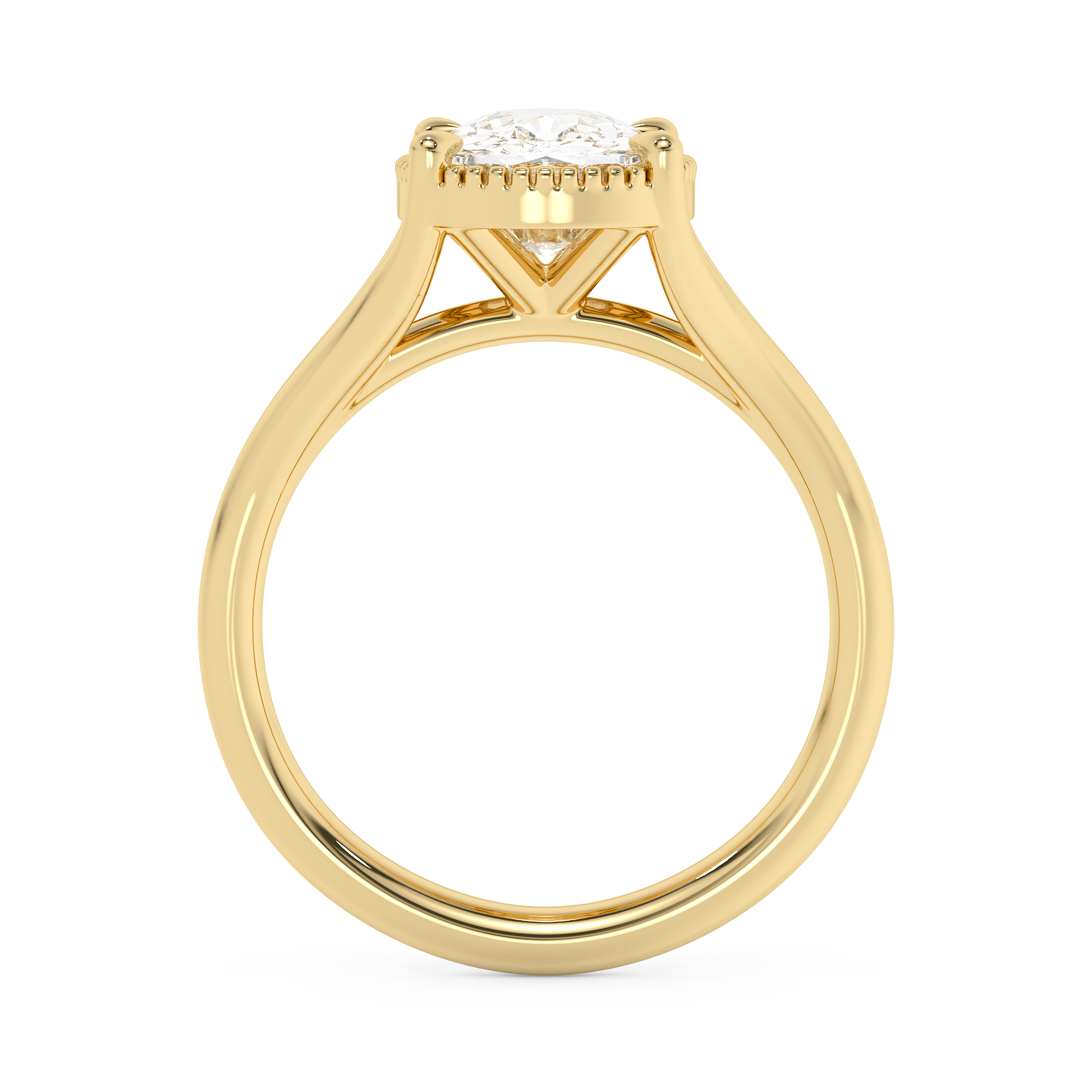Emerald Solitaire Lab Grown Diamond Engagement Ring