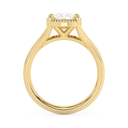 Emerald Solitaire Lab Grown Diamond Engagement Ring