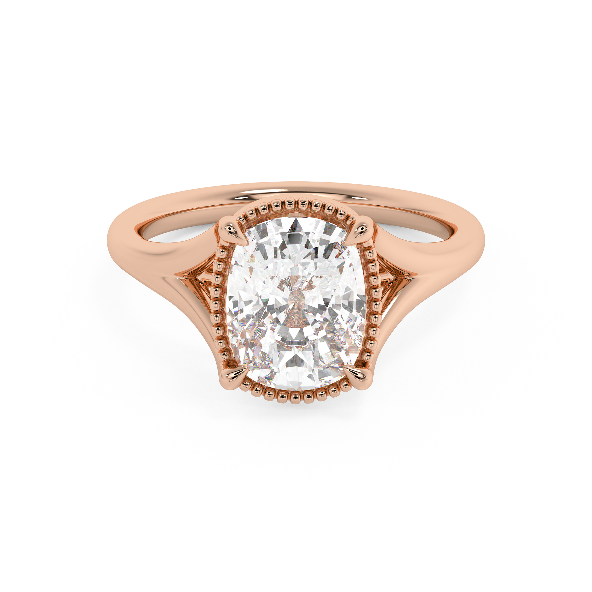 Emerald Solitaire Lab Grown Diamond Engagement Ring
