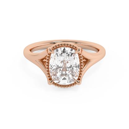 Emerald Solitaire Lab Grown Diamond Engagement Ring