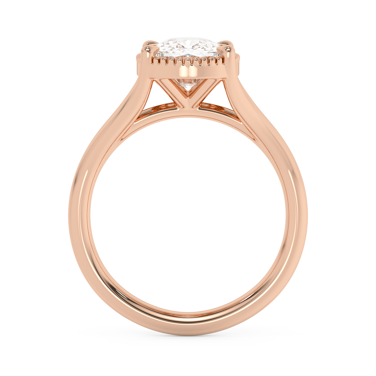 Emerald Solitaire Lab Grown Diamond Engagement Ring
