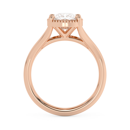 Emerald Solitaire Lab Grown Diamond Engagement Ring