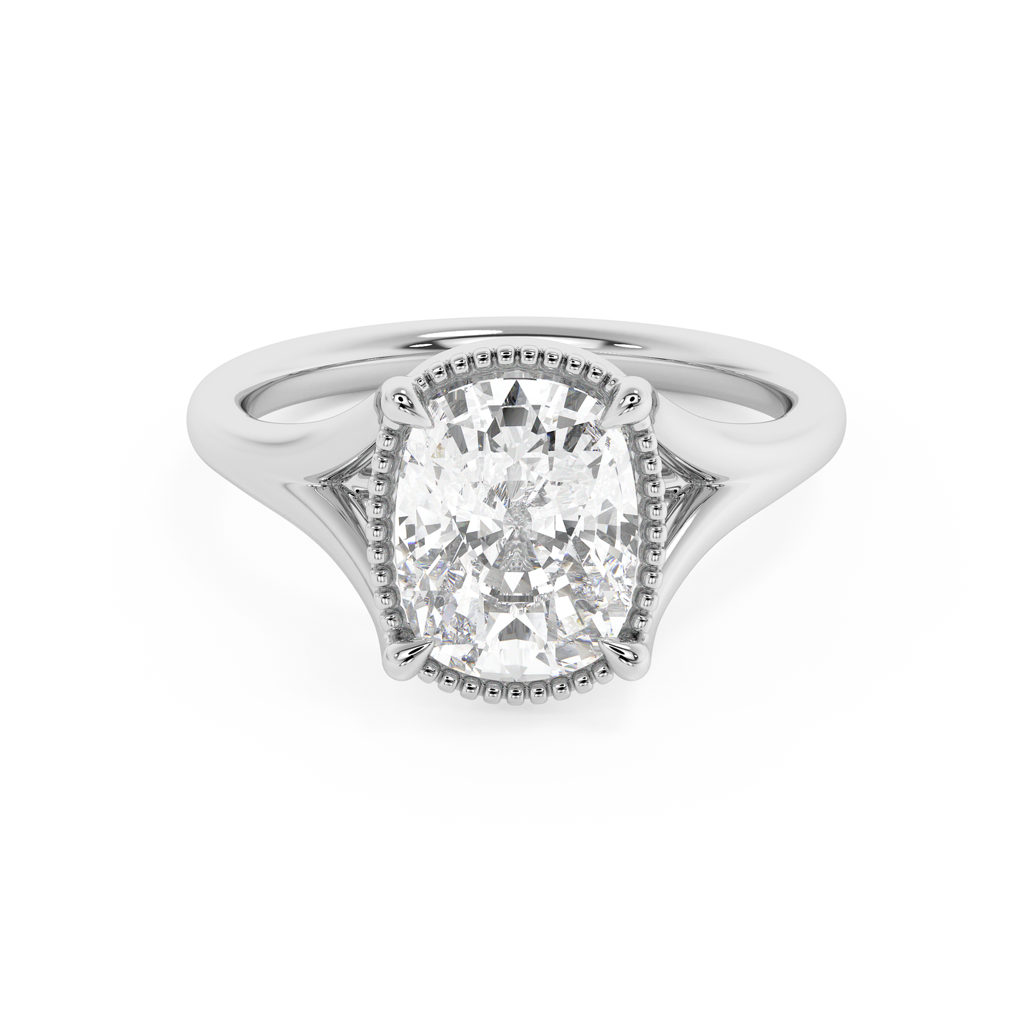 Emerald Solitaire Lab Grown Diamond Engagement Ring