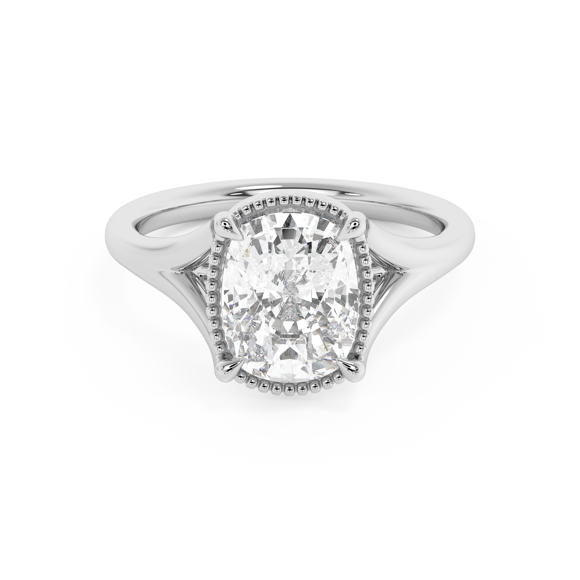 Emerald Solitaire Lab Grown Diamond Engagement Ring