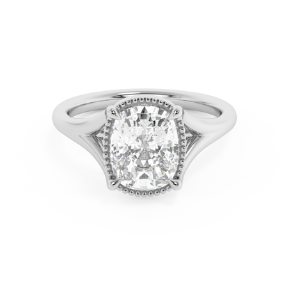 Emerald Solitaire Lab Grown Diamond Engagement Ring