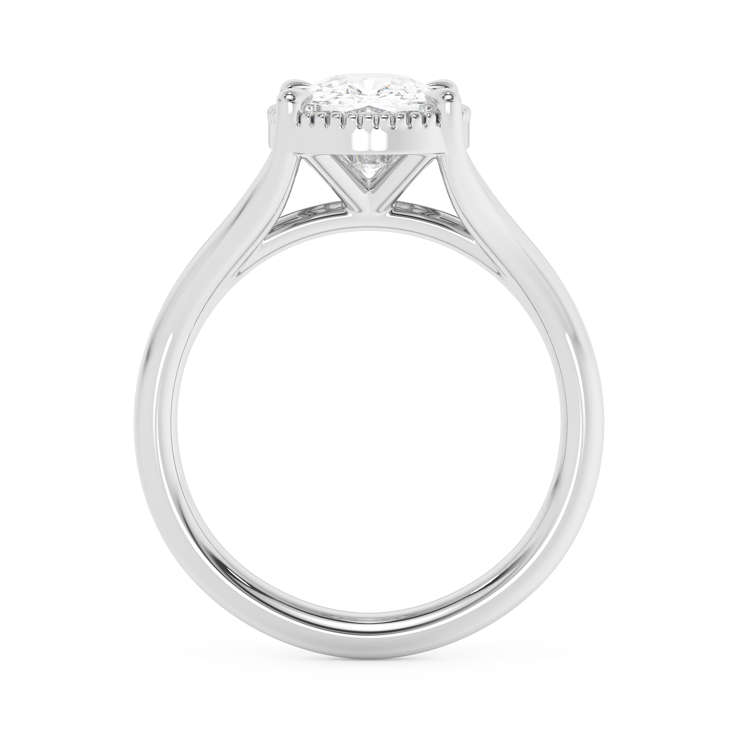 Emerald Solitaire Lab Grown Diamond Engagement Ring