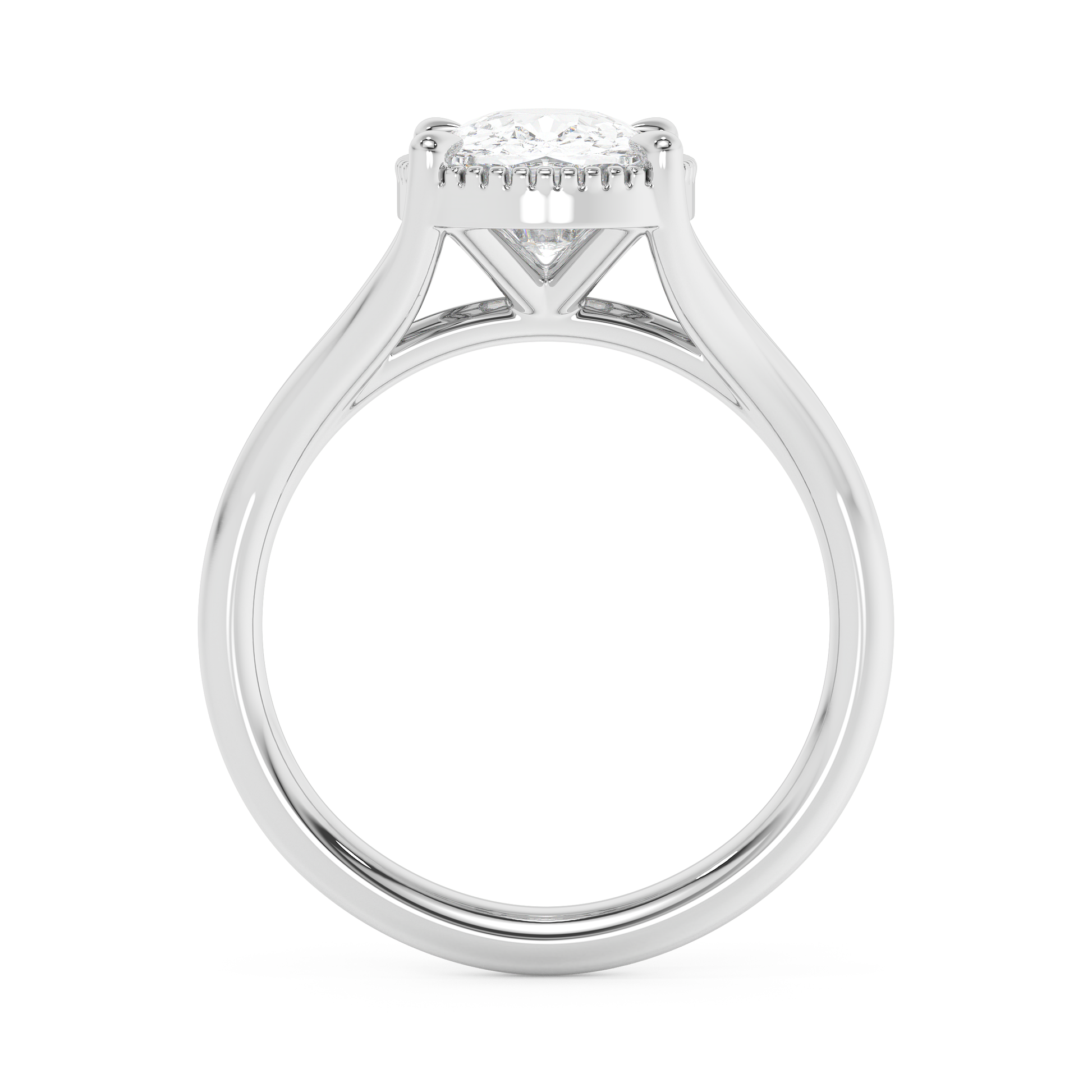 Emerald Solitaire Lab Grown Diamond Engagement Ring