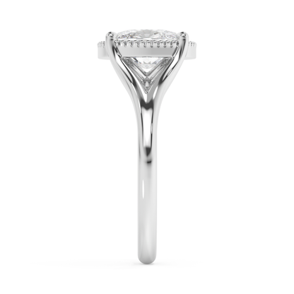 Emerald Solitaire Lab Grown Diamond Engagement Ring