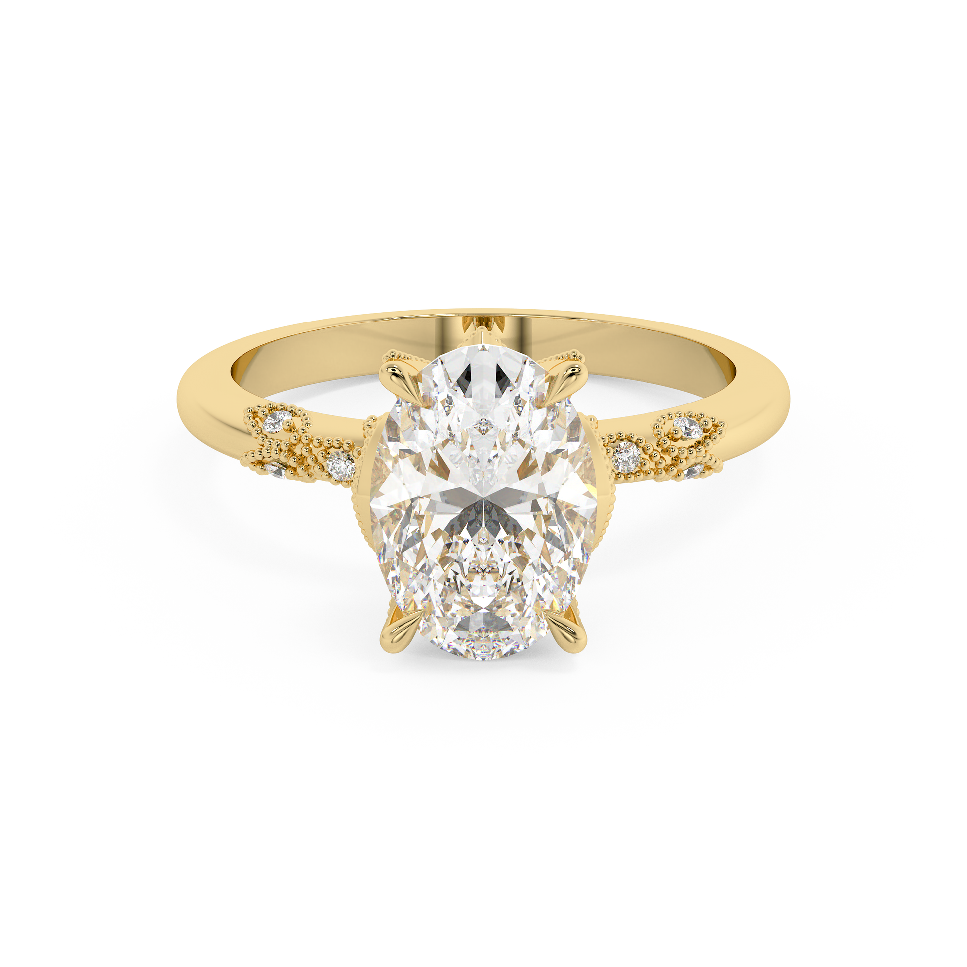 Emerald Solitaire Lab Grown Diamond Engagement Ring