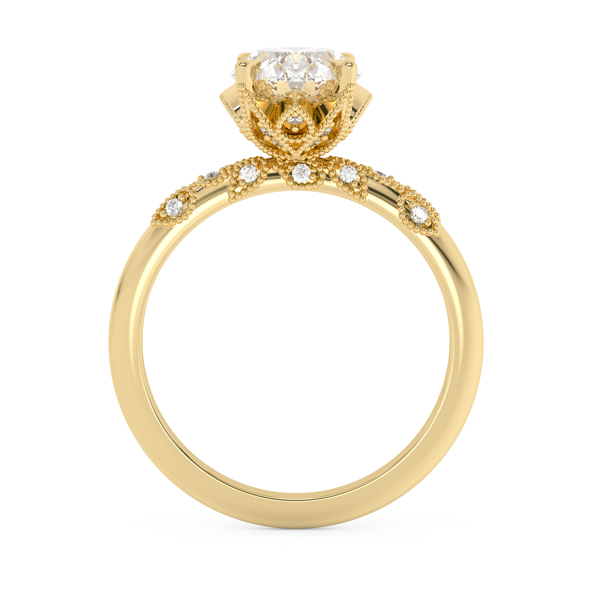 Emerald Solitaire Lab Grown Diamond Engagement Ring