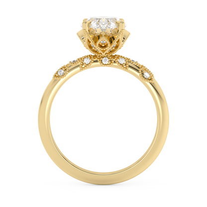 Emerald Solitaire Lab Grown Diamond Engagement Ring