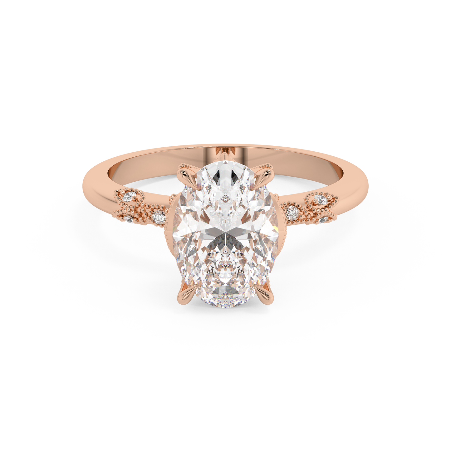 Emerald Solitaire Lab Grown Diamond Engagement Ring