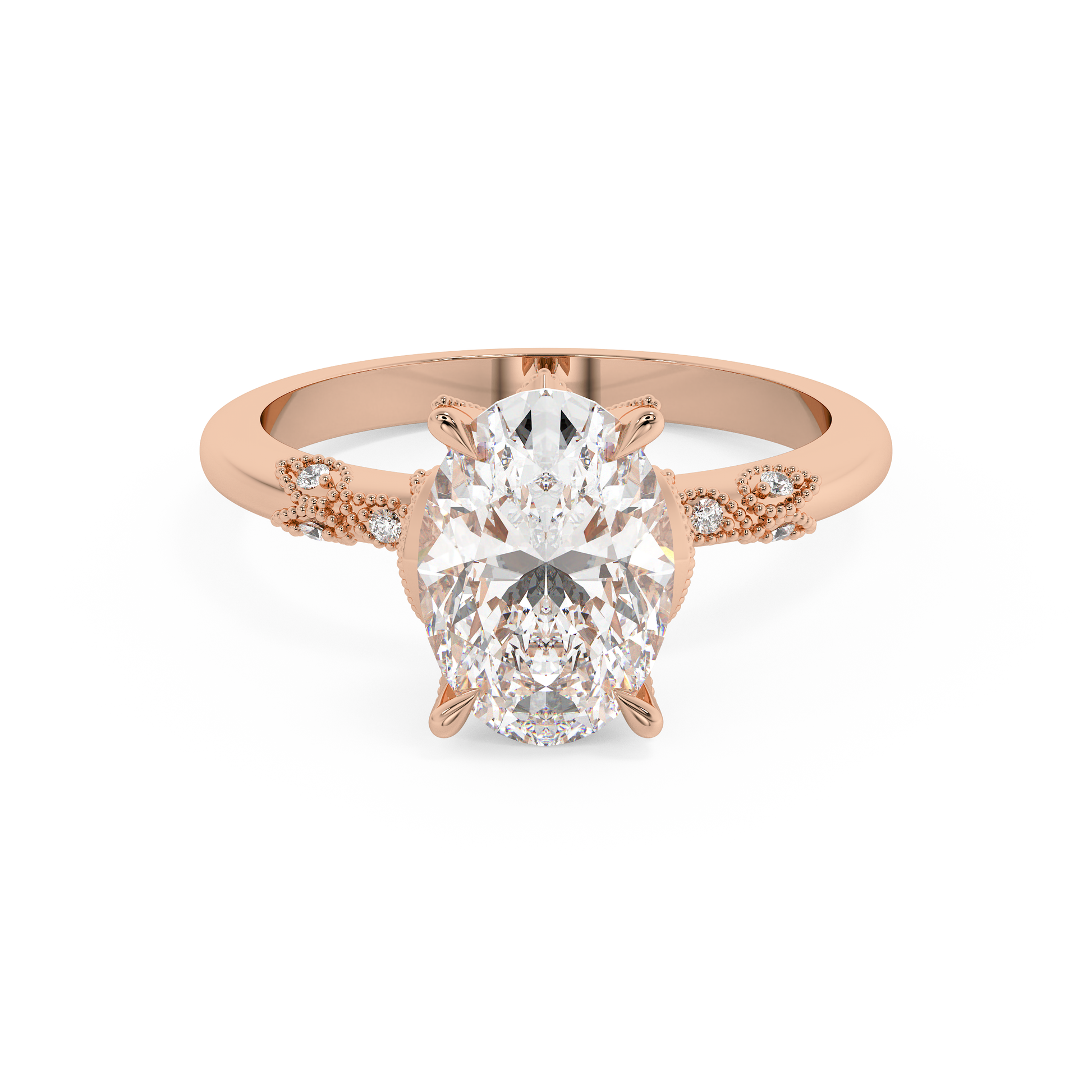 Emerald Solitaire Lab Grown Diamond Engagement Ring