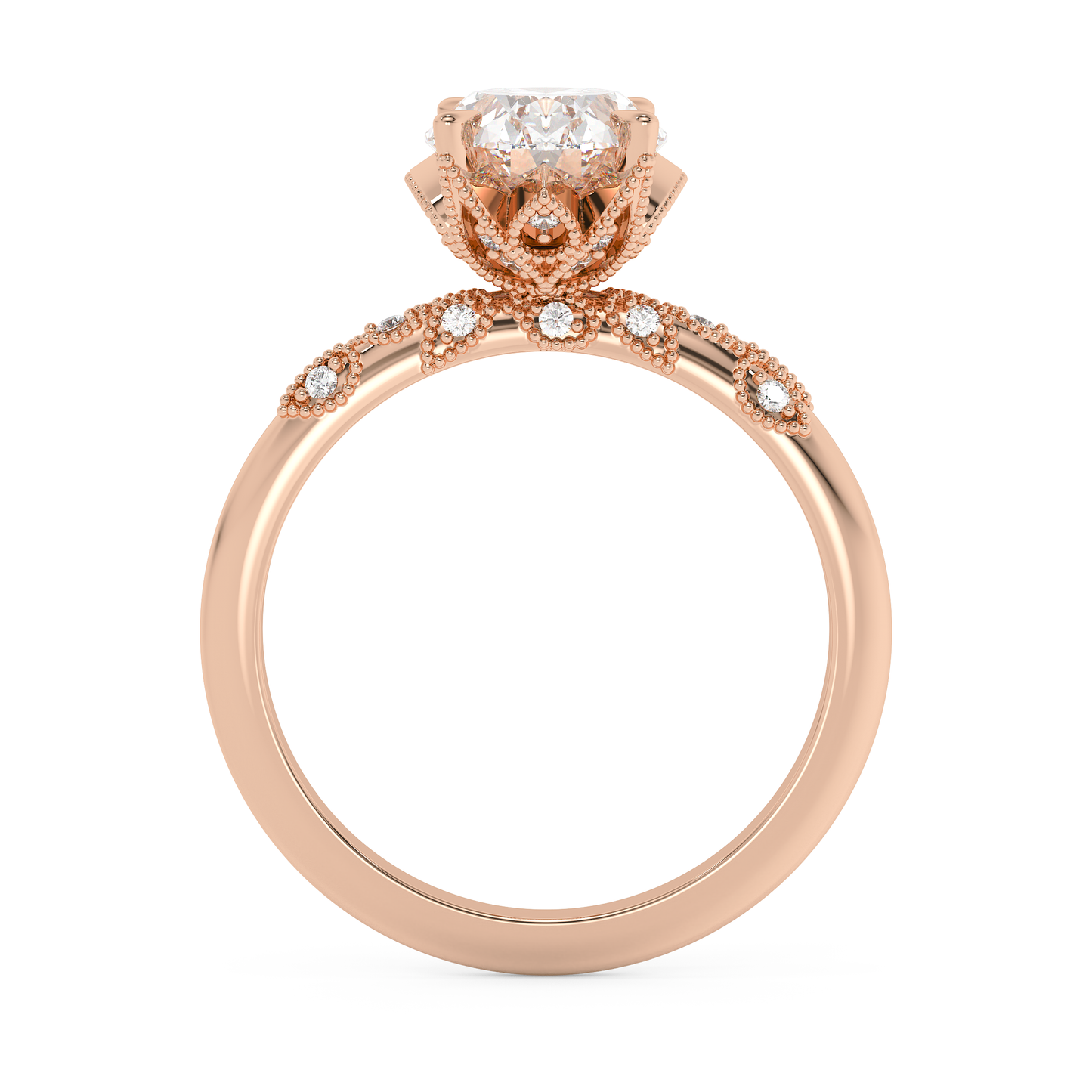 Emerald Solitaire Lab Grown Diamond Engagement Ring