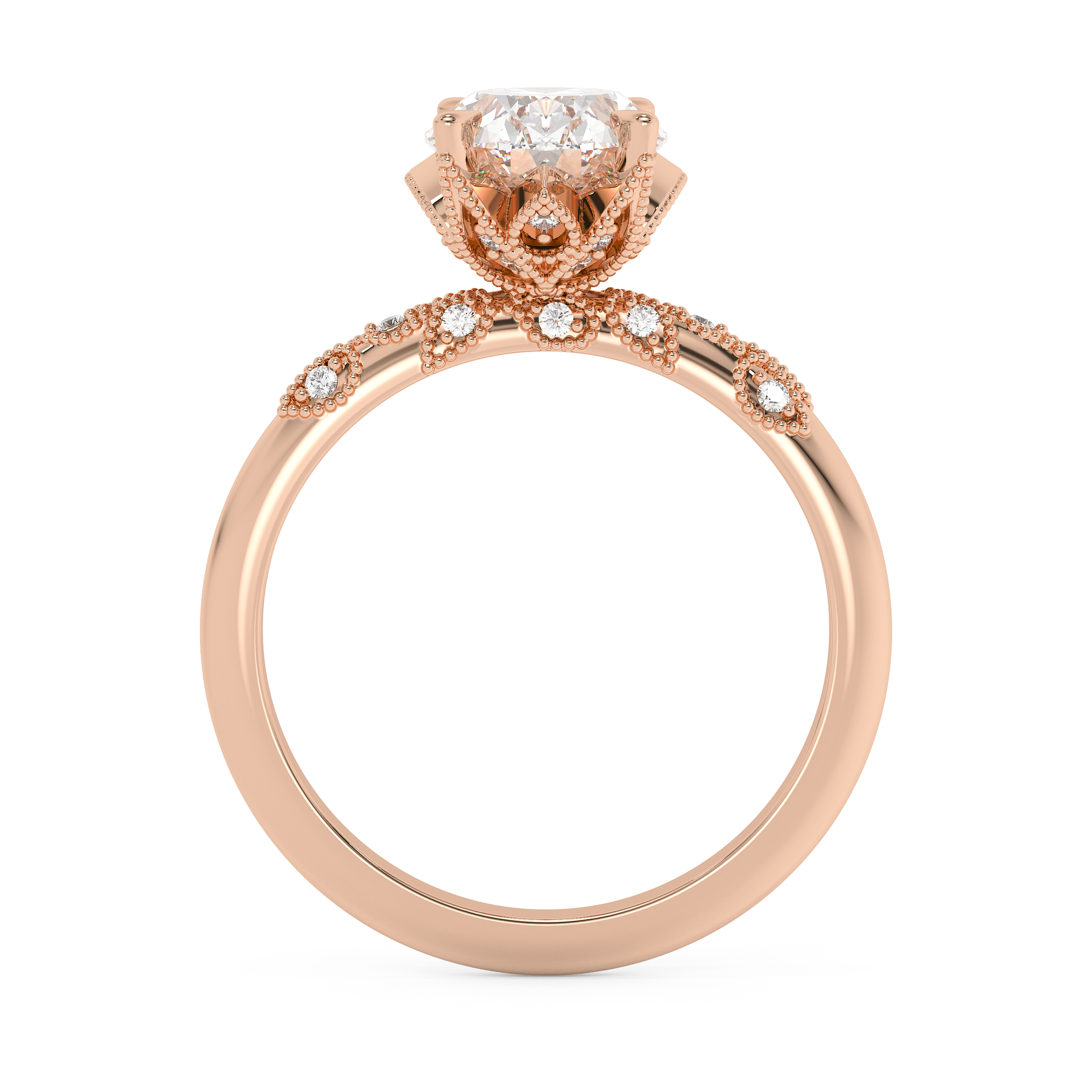 Emerald Solitaire Lab Grown Diamond Engagement Ring