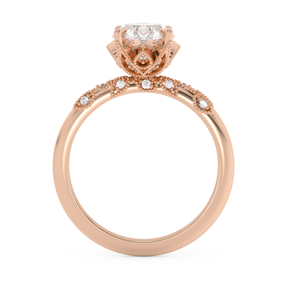 Emerald Solitaire Lab Grown Diamond Engagement Ring