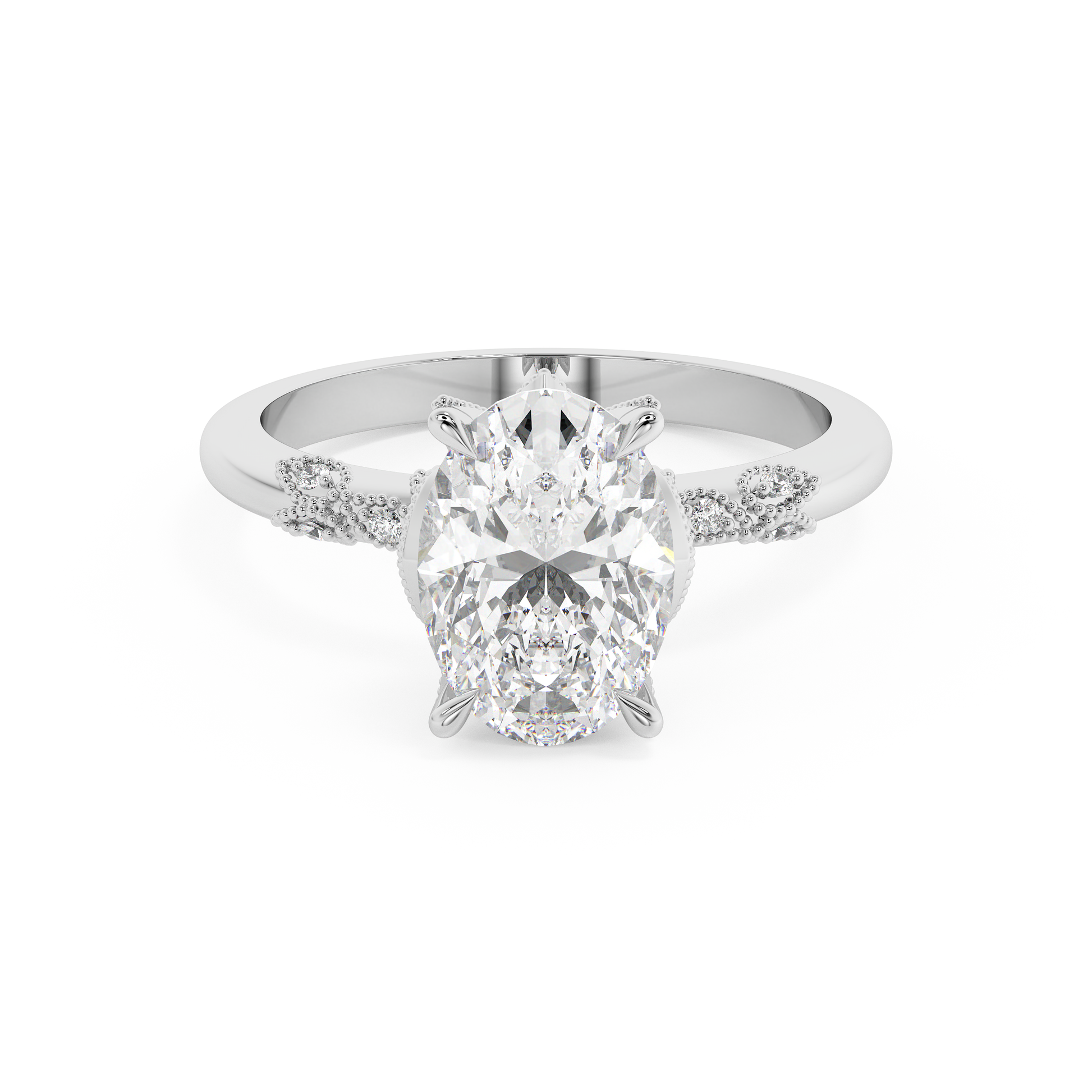 Emerald Solitaire Lab Grown Diamond Engagement Ring