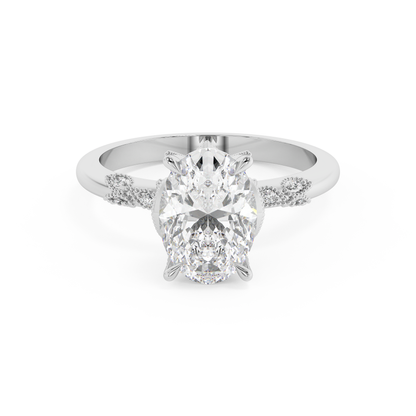Emerald Solitaire Lab Grown Diamond Engagement Ring