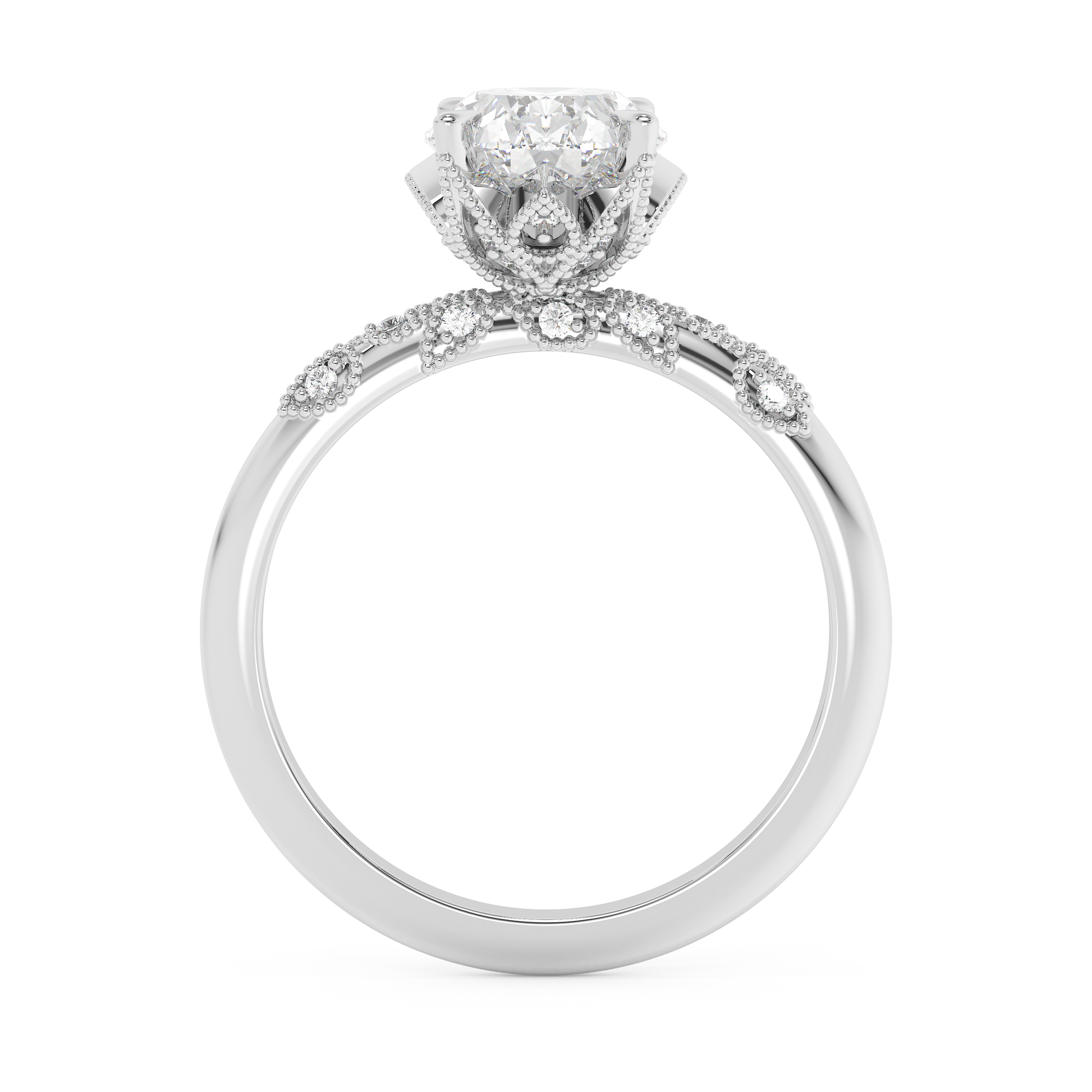 Emerald Solitaire Lab Grown Diamond Engagement Ring
