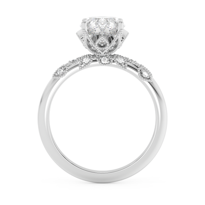 Emerald Solitaire Lab Grown Diamond Engagement Ring