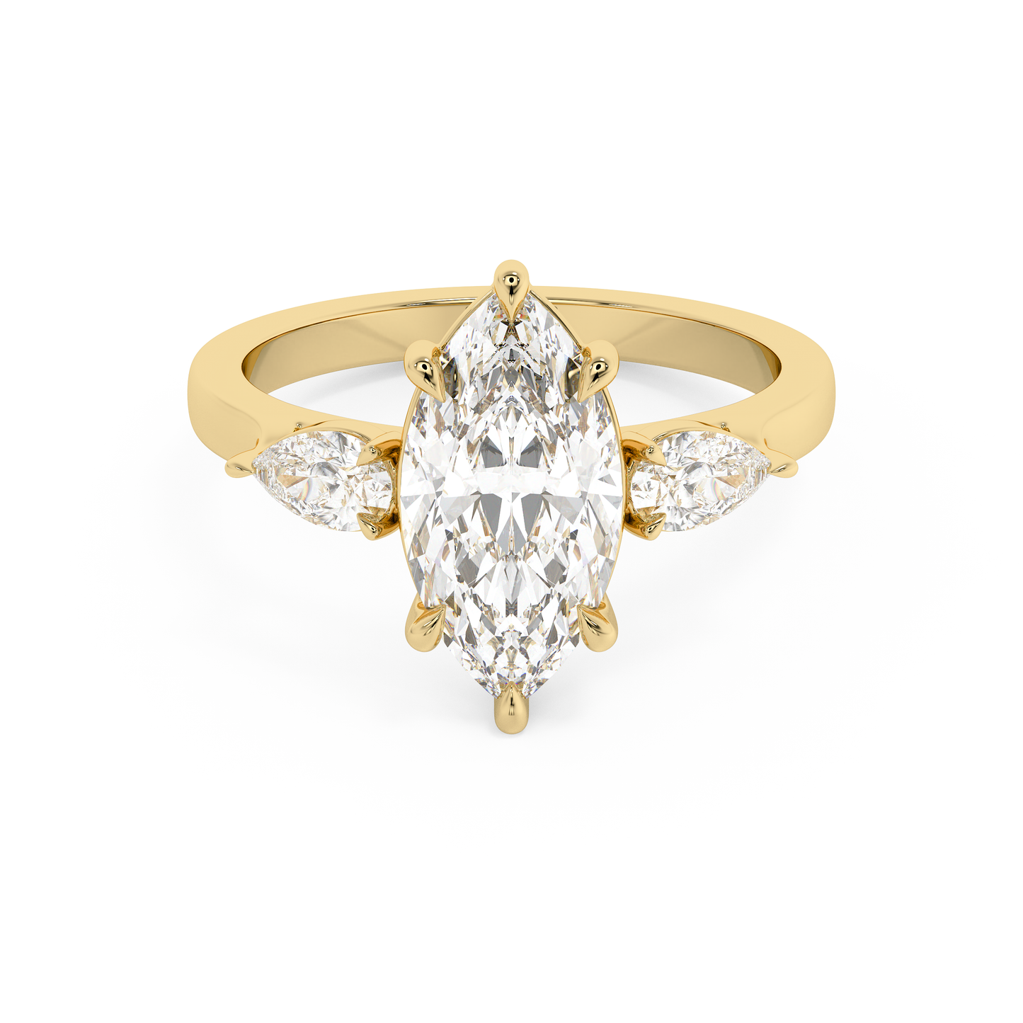 Emerald Solitaire Lab Grown Diamond Engagement Ring