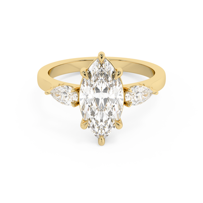 Emerald Solitaire Lab Grown Diamond Engagement Ring