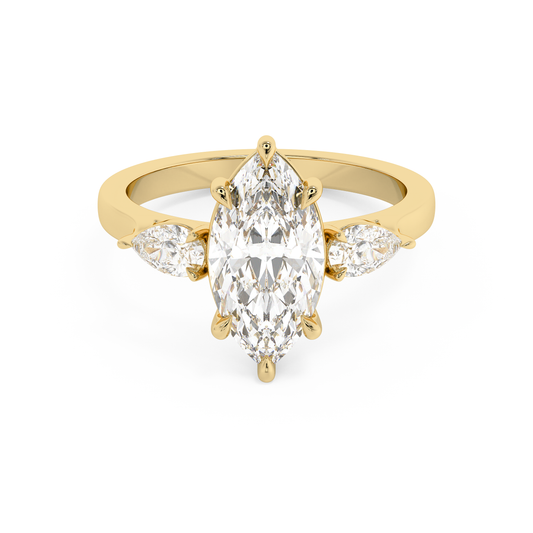 Emerald Solitaire Lab Grown Diamond Engagement Ring