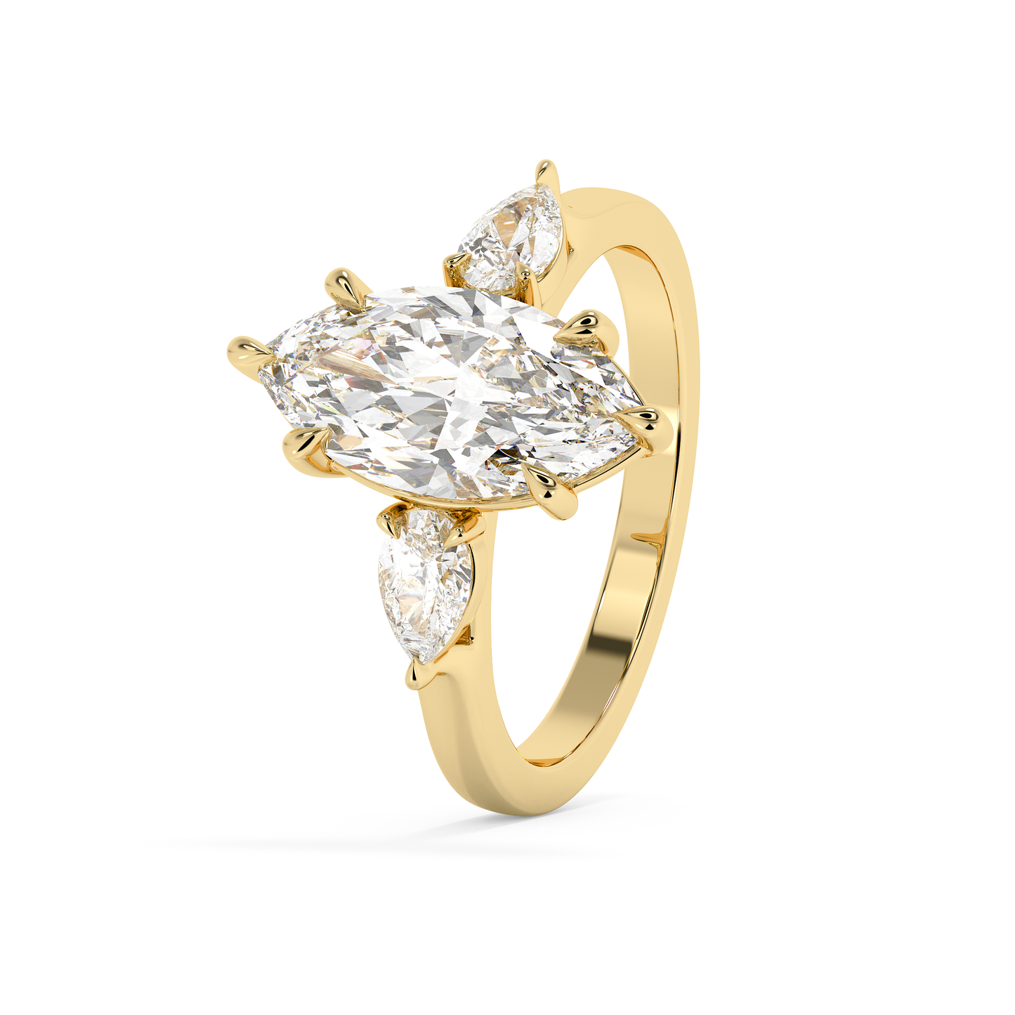 Emerald Solitaire Lab Grown Diamond Engagement Ring
