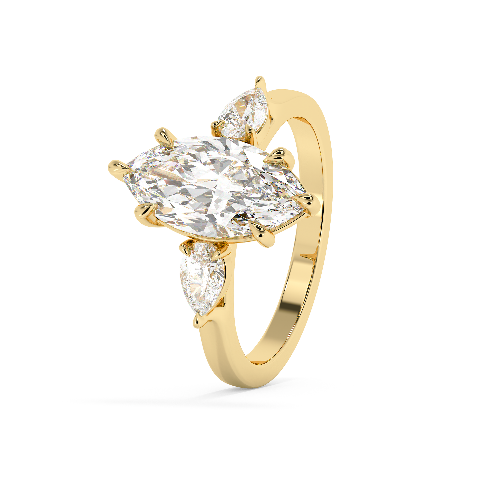 Emerald Solitaire Lab Grown Diamond Engagement Ring