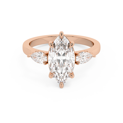 Emerald Solitaire Lab Grown Diamond Engagement Ring