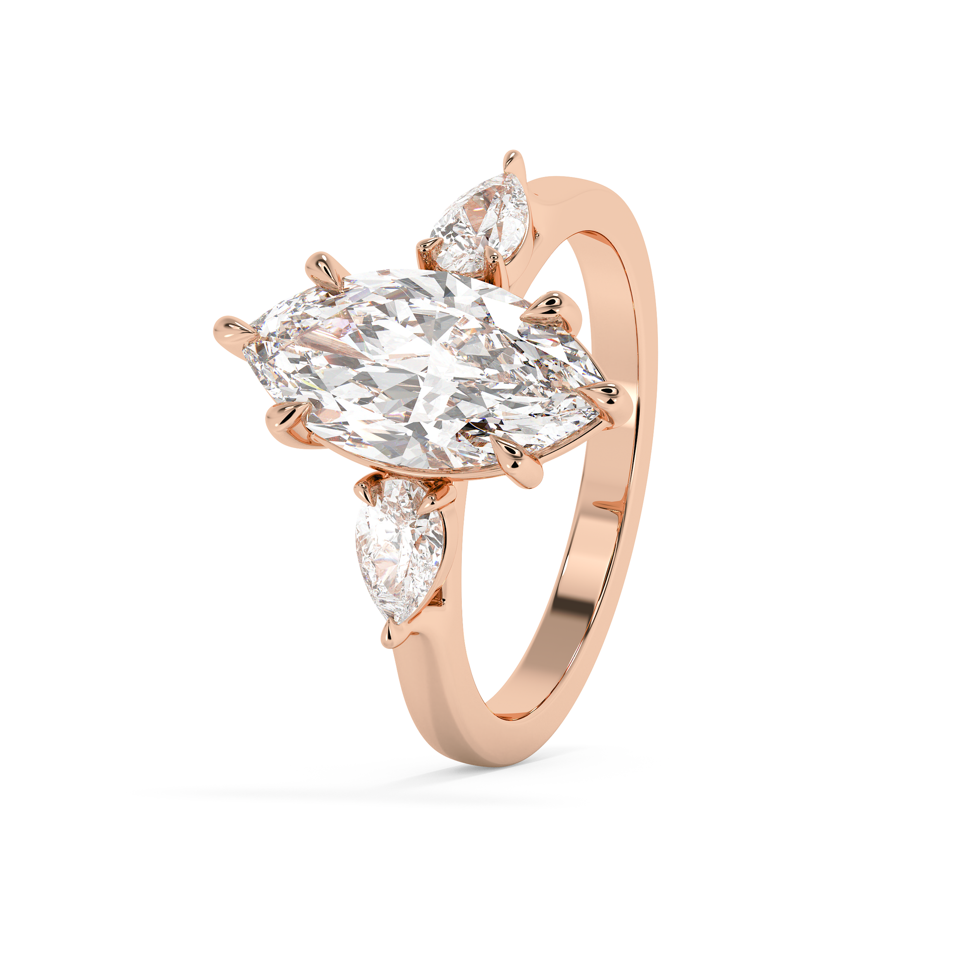 Emerald Solitaire Lab Grown Diamond Engagement Ring
