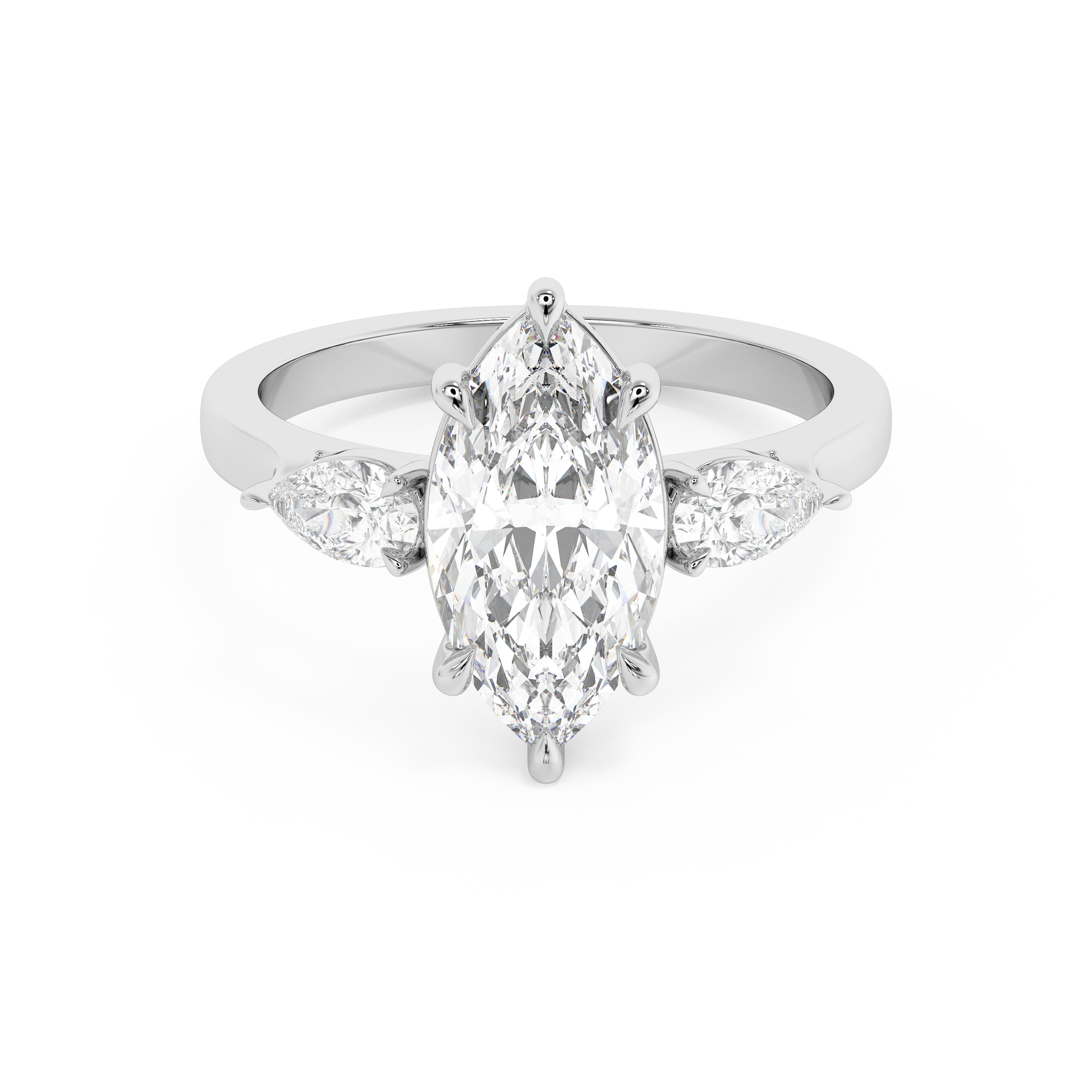 Emerald Solitaire Lab Grown Diamond Engagement Ring