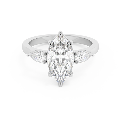 Emerald Solitaire Lab Grown Diamond Engagement Ring