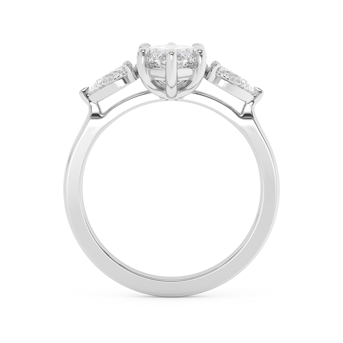 Emerald Solitaire Lab Grown Diamond Engagement Ring