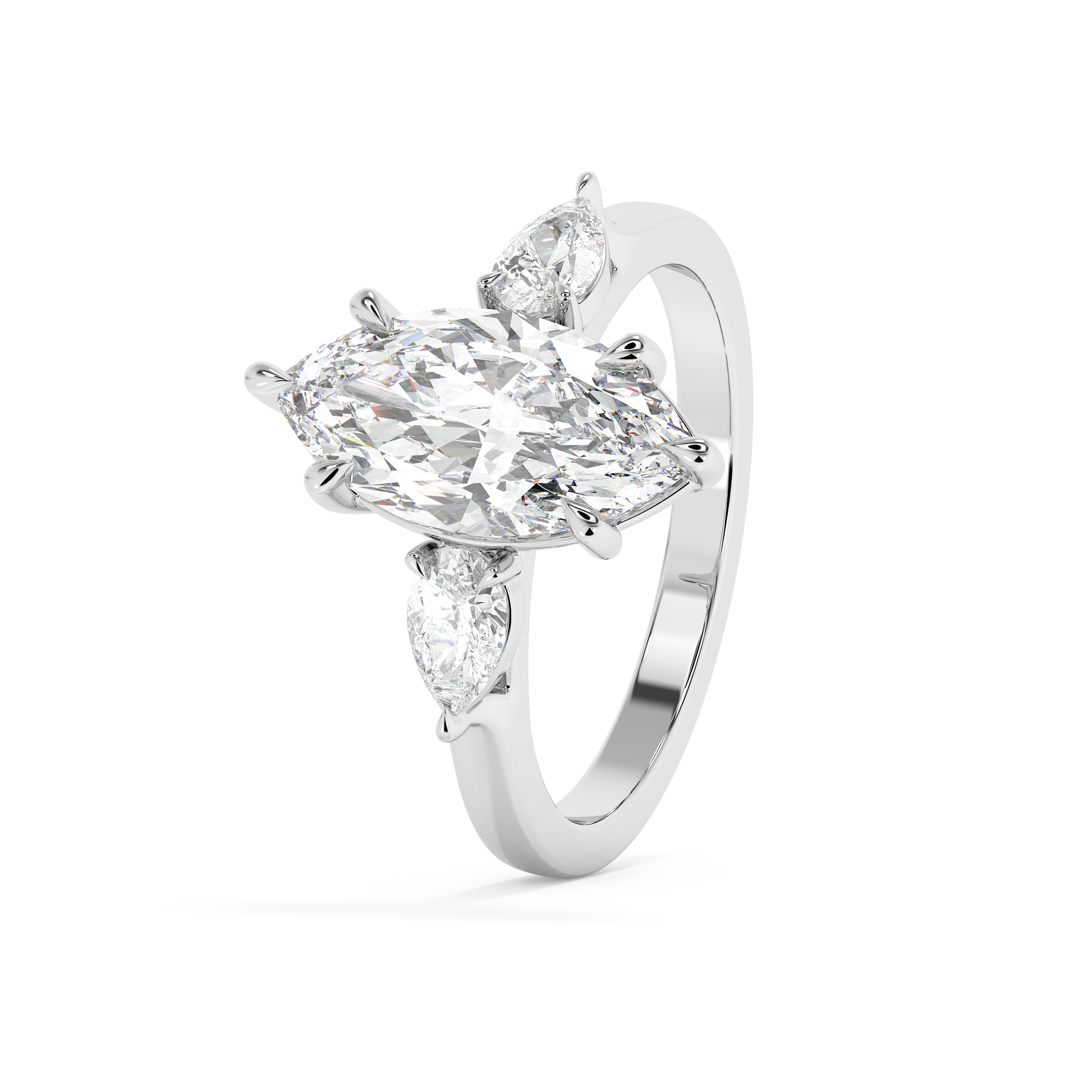 Emerald Solitaire Lab Grown Diamond Engagement Ring