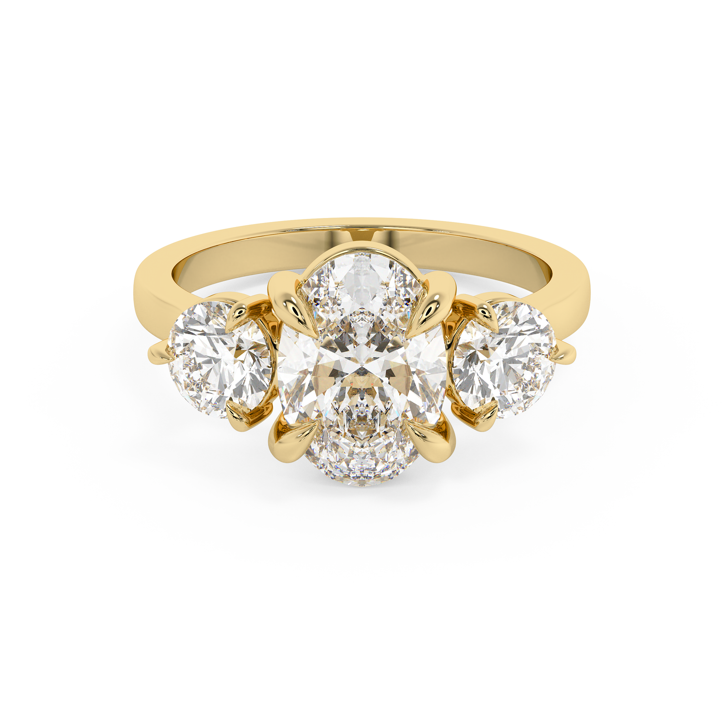 Emerald Solitaire Lab Grown Diamond Engagement Ring